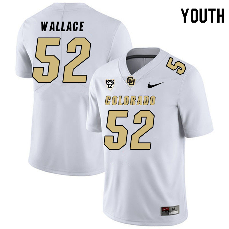 Youth #52 Chazz Wallace Colorado Buffaloes College Football Jerseys Stitched Sale-White - Click Image to Close